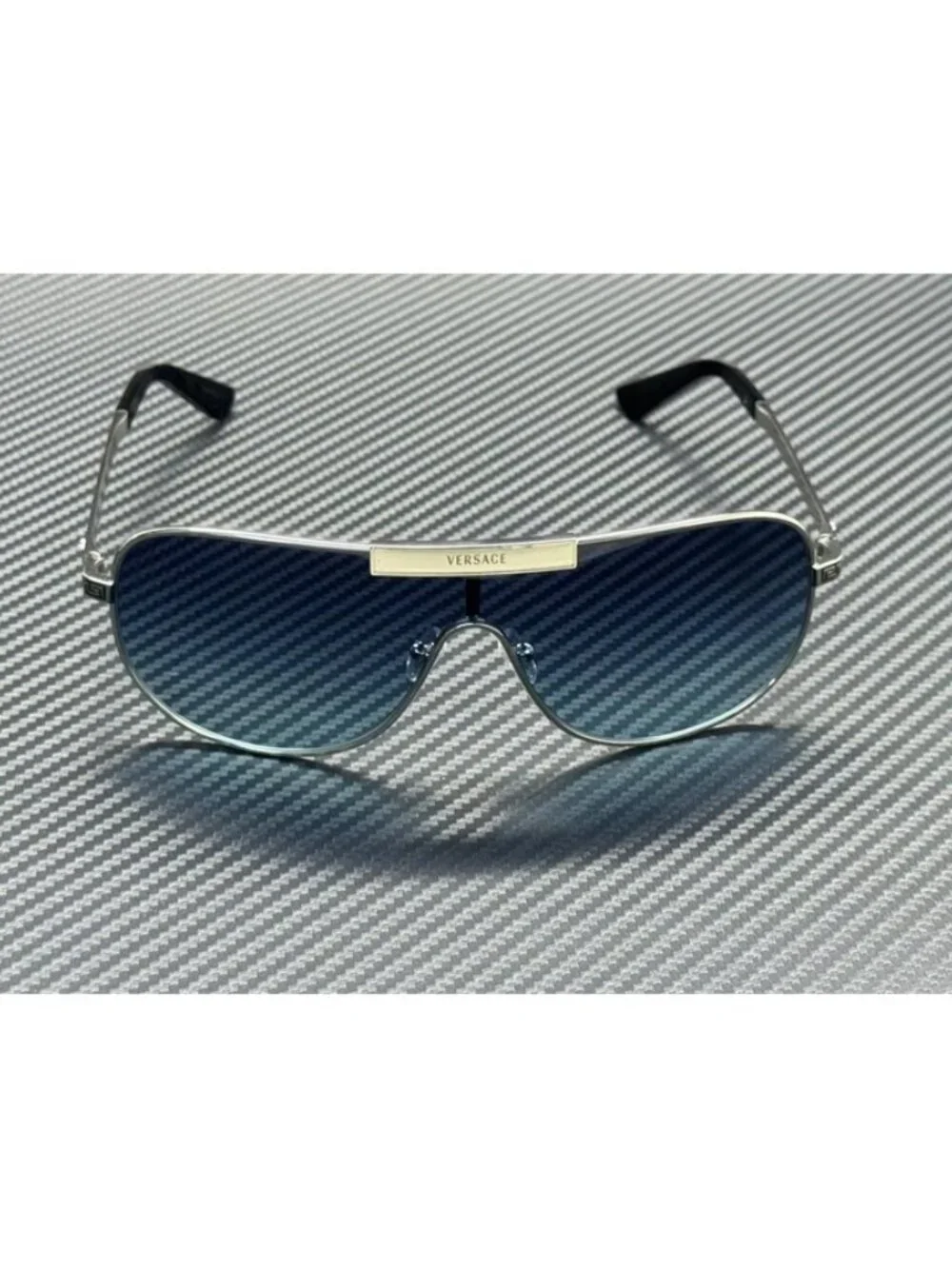 New Versace Men Silver Sunglasses 70-20-140